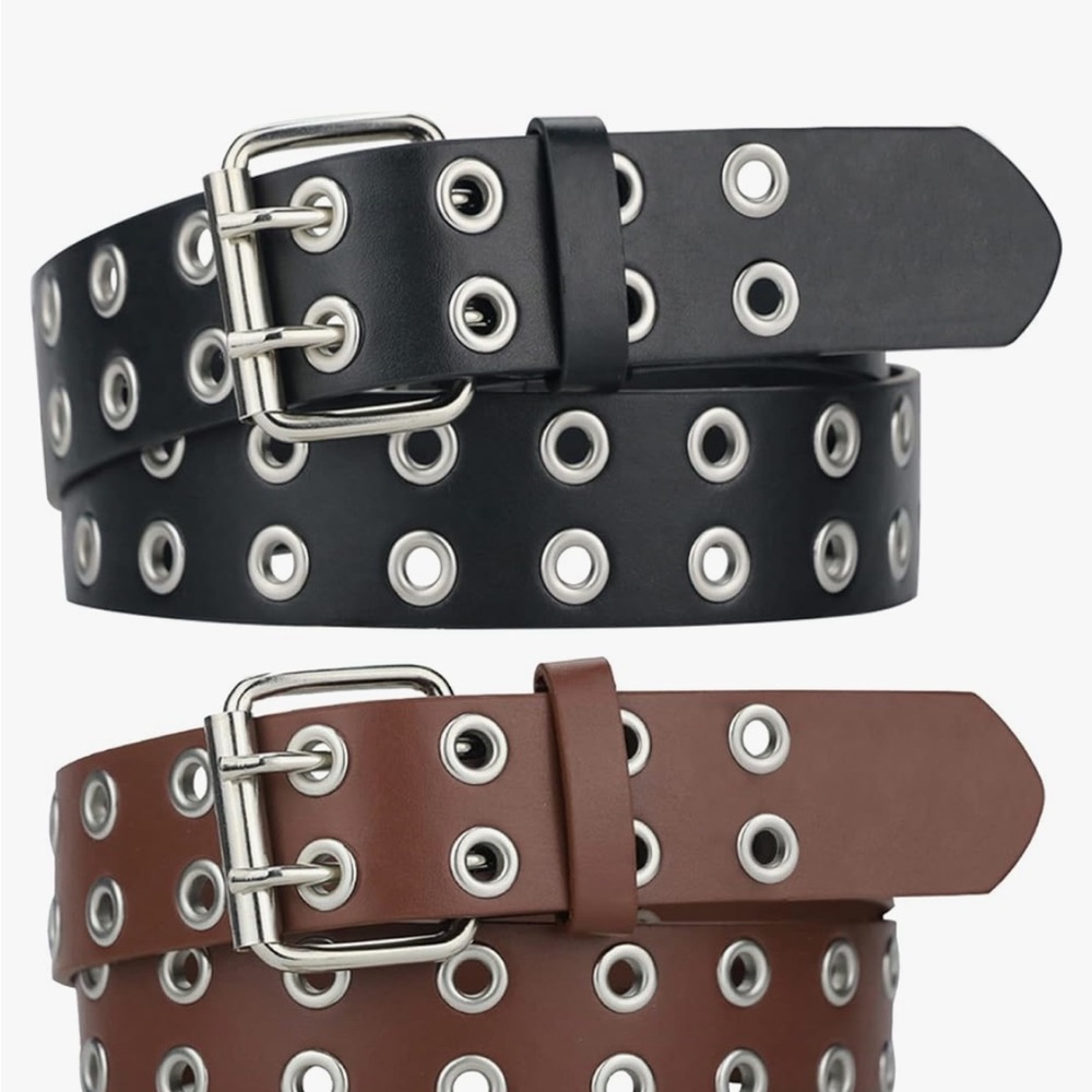 Men OR Women Black/Brown Belts with Silver Accents. 42 inches from end to end.